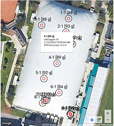 Clegg Impact Tester Bluetooth Mapping Example