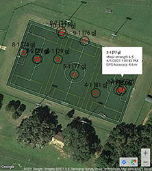 Clegg Impact Tester Bluetooth Mapping Example