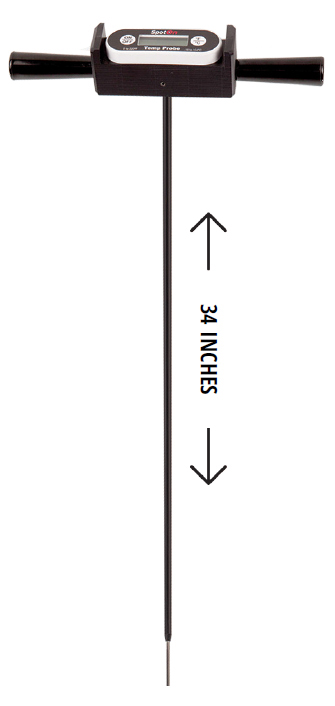 Turf-Tec Spot On Digital Soil Thermometer - Take some of the guesswork out of turfgrass management by using the Turf-Tec Spot On Digital Soil Thermometer. Check temperature in thatch, mat, and the soil rootzone. Avoid scald and loss of turf when conditions are favorable for high moisture and temperature. 