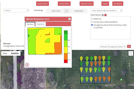 SpecConnect program showing 2-D Mapped Readings and Contour Plot in SpecConnect (Yearly Subscription)