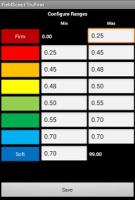 TruFirm smartphone application screenshot - test results comparison screen