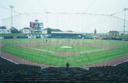 This is the Round Rock Express Stadium, in Round Rock, TX.  The field is Bermudagrass base with a rye blend over seeded.  Dennis Klein, Sports Turf Manager. 