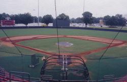 This is the University of Alabama's baseball stadium field.  It had just rained about an inch before the tour and the coach was out trying to fluff the clay up a little.