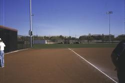 STMA Sports Field Tour at Rio Vista Park.  This is one of the softball fields covered with a new type of clay "polymer coated soil" that doesn't require any water to keep it playable.  It is produced by Stabilizer Solutions called Hilltopper.