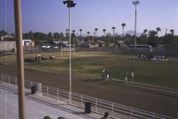 While at the STMA Show I attended the Field Maintenance seminar.  This is at North High School in Phoenix.  STMA adopted this High School for the week and totally renovated the baseball field, gave them supplies, and stencils. 