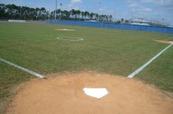 Here is a area that used to be an outfield of one of the baseball fields at the City of Callaway.  Since mostly youths played baseball this area was always behind the temporary fences.  Tim converted these areas into two tee ball fields.