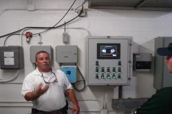 This is Thomas Wilson from Dolphin Stadium speaking to our tour group showing us the Prescription Athletic Field (PAT) system controllers as well as the irrigation controllers.